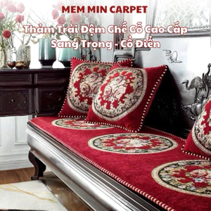 Bộ 3 Thảm Trải Ghế Gỗ Cao Cấp, Sang Trọng - Đệm Ghế - Thảm ghế tây âu MemMinCarpet - TH122