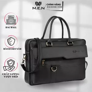 Vip09 Cặp da văn phòng from to dựng laptop 15 -16 inch nhiều ngăn M.E.N [BÁN CHẠY NHẤT NĂM]