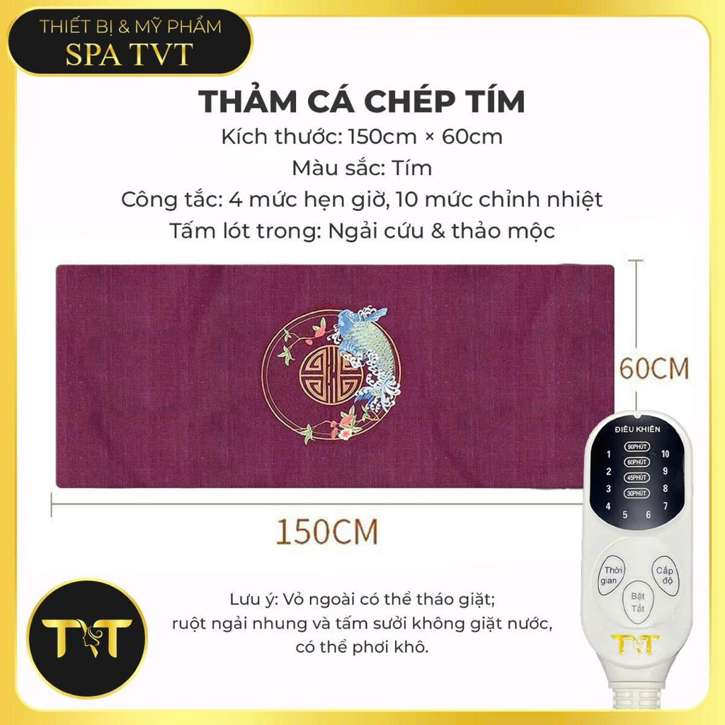 THẢM NGẢI CỨU HOA MAI TVT, THẢM NGẢI CỨU CÁ CHÉP KHÔNG GỐI, THẢM DƯỠNG SINH TOÀN THÂN