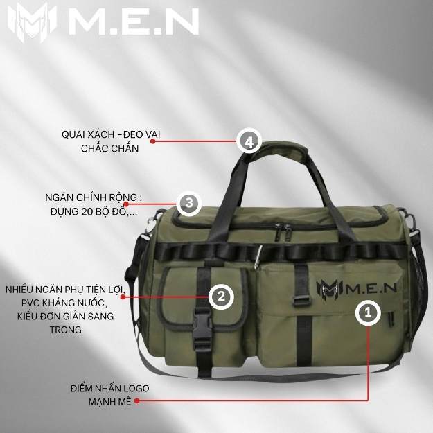 Túi trống du lịch 54cm Lingruii M.E.N 5 màu sắc [HOT TREND]