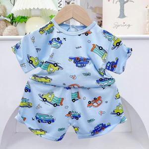 Bộ Thun Lạnh Cộc Tay, 3 lỗ bé gái từ 6 - 16 kg, vải thun lạnh mềm, mát, co giãn tốt- THANH LÝ