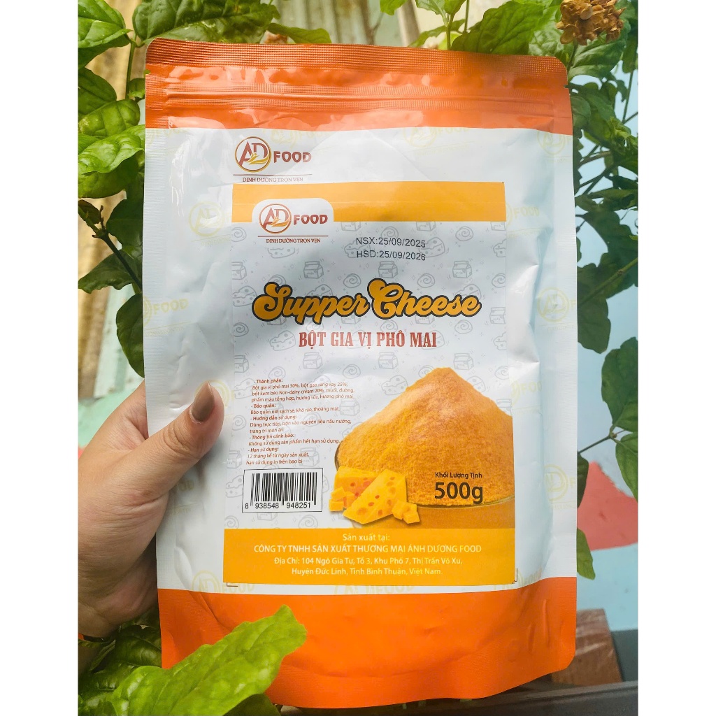 1kg Bột Phô Mai Supper Cheese màu vàng đậm, vị béo mặn ngọt, thơm đậm đà