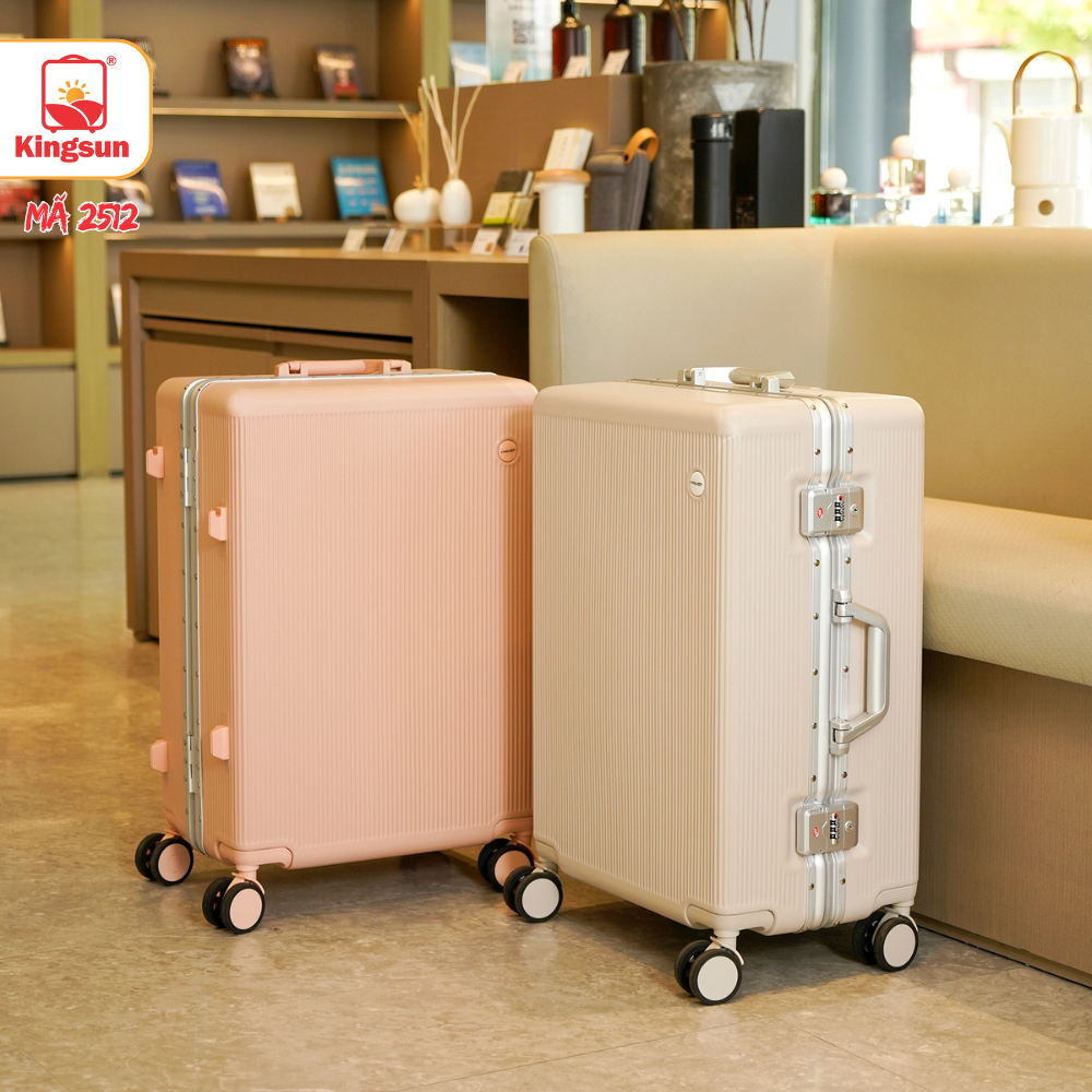 Vali Khung Nhôm Khóa Sập 2512 Kingsun Size 20/24/28 Cao Cấp Bảo Hành 5 Năm
