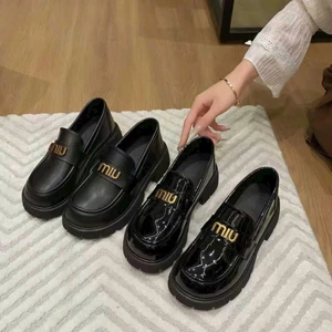 Giày lười nữ chữ miu chất da mềm, moca nữ đế cao 4cm mũi tròn tôn dáng hàng fullbox