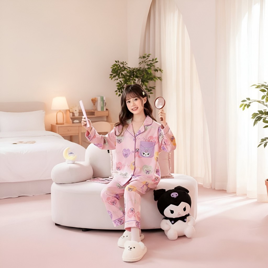 Bộ pijama hình dài tay cho bé gái size đại BEESHOP D25001