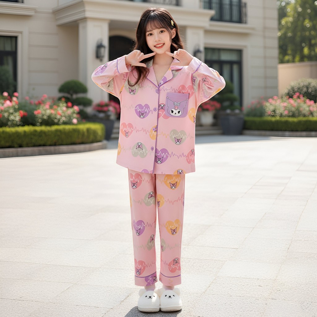 Bộ pijama hình dài tay cho bé gái size đại BEESHOP D25001