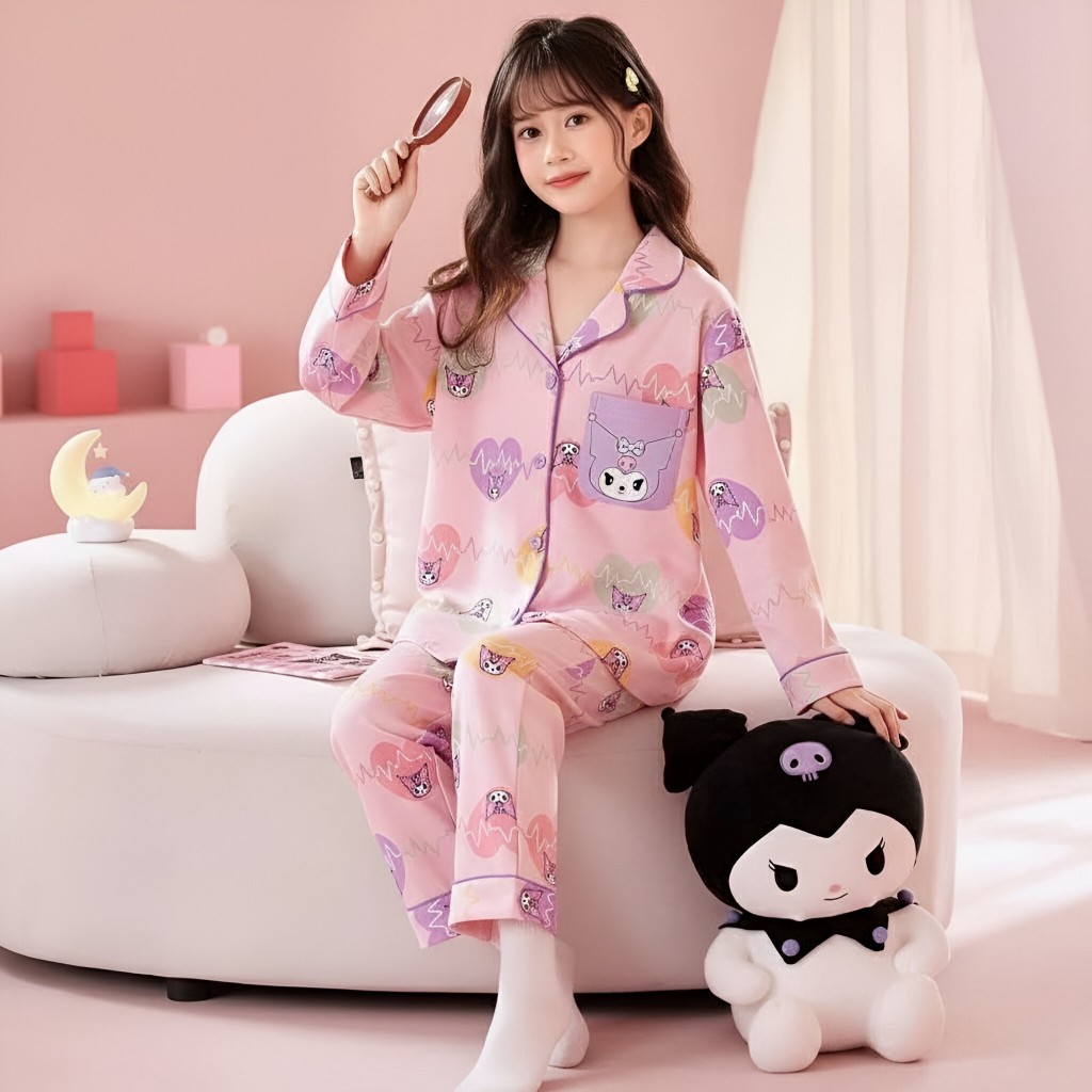 Bộ pijama hình dài tay cho bé gái size đại BEESHOP D25001