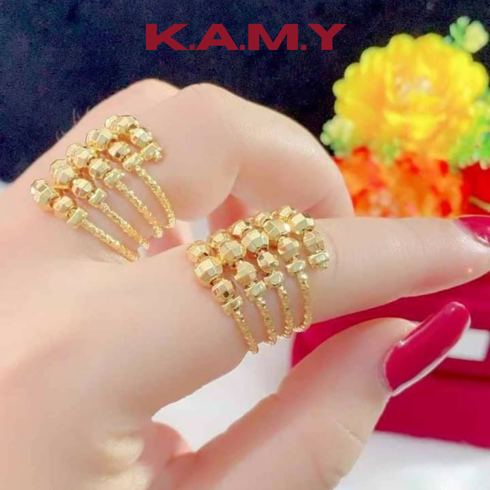 Nhẫn nữ bi xoắn thời trang nữ lò xo bi – nhẫn hợp phong thủy, sáng bóng sang trọng