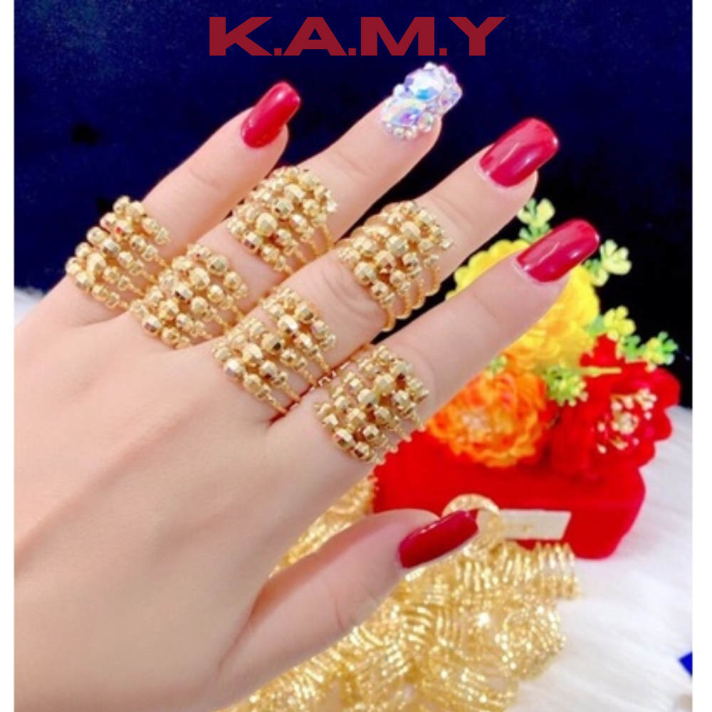 Nhẫn nữ bi xoắn thời trang nữ lò xo bi – nhẫn hợp phong thủy, sáng bóng sang trọng