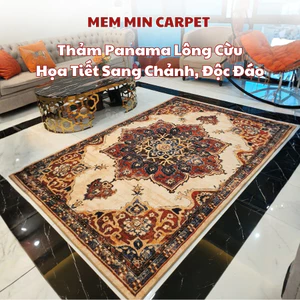 Thảm Panama Lông Cừu Cao Cấp 1m6x2m3- MemMinCarpet Họa tiết sang chảnh, làm cho căn nhà thêm trang trọng (1) - TH73