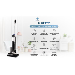 Máy Lau Nhà Hút Bụi Thông Minh U ULTTY SCW18 tự giặt sạch con lăn, điện phân khử khuẩn 99,99%