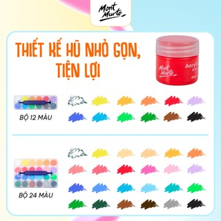 [Hỏa tốc HCM] Bộ màu Acrylic Mont Marte hũ 20ml (12/24 màu)