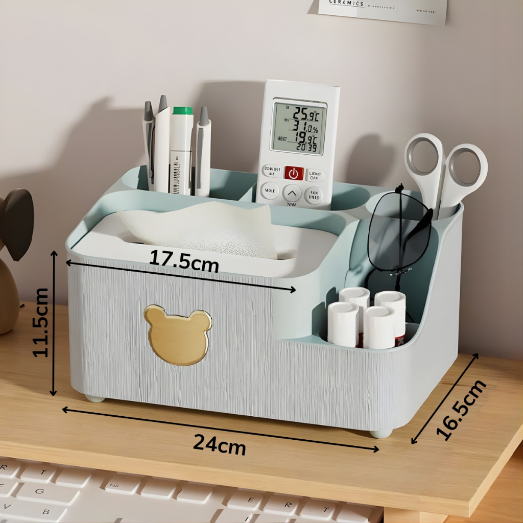 Hộp Đựng Giấy Ăn Kèm Ngăn Đồ Tiện Ích, Hộp Khăn Giấy Bằng Nhựa Phong Cách Hiện Đại, Dễ Dùng Cho Mọi Không Gian
