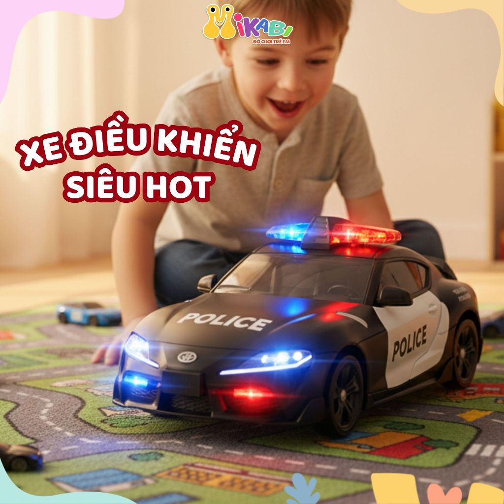 Đồ Chơi Xe Ô Tô Cảnh Sát Điều Khiển Từ Xa Drift RC Tốc Độ Cao Pin Sạc Chất Liệu An Toàn Cho Bé - Đồ Chơi MIKABI