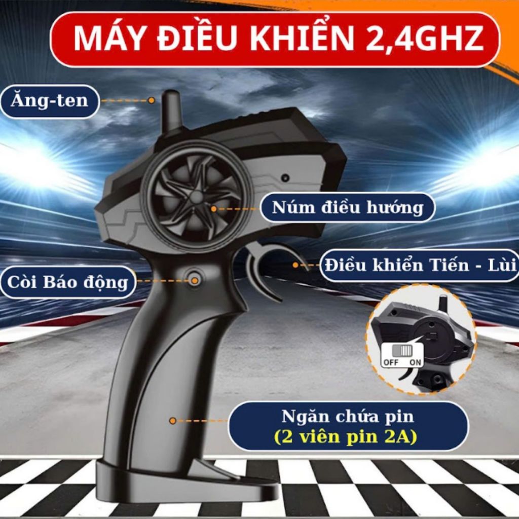 Đồ Chơi Xe Ô Tô Cảnh Sát Điều Khiển Từ Xa Drift RC Tốc Độ Cao Pin Sạc Chất Liệu An Toàn Cho Bé - Đồ Chơi MIKABI