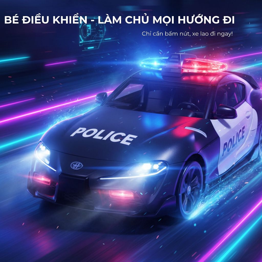 Đồ Chơi Xe Ô Tô Cảnh Sát Điều Khiển Từ Xa Drift RC Tốc Độ Cao Pin Sạc Chất Liệu An Toàn Cho Bé - Đồ Chơi MIKABI