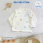Set 3/5 Áo Dài Tay Cài Vai Thu Đông Nỉ Cotton Nền Kem Hàn Quốc cho bé 5-15kg AC01 Đậu Đậu Store