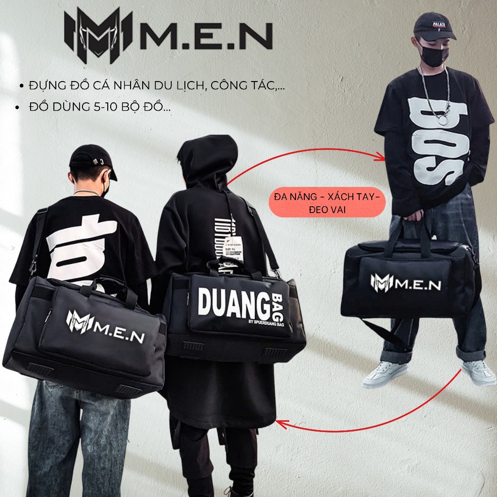 Túi du lịch Duqa+Drumb trống cầm tay cho chuyến đi xa vải không thấm nước M.E.N đa năng [GIAO NHANH 2H]