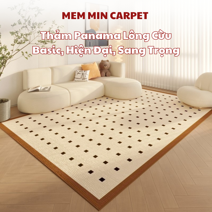 Thảm Panama Lông Cừu Họa Tiết Sang Chảnh, Làm Cho Căn Nhà Thêm Trang Trọng (2) -  Memmincarpet - TH122