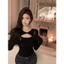 Áo Thun Dài Tay Khoét Ngực Ôm Dáng RANSHI Sexy Quyến Rũ tôn V1 Chất Cotton Mềm Mát - RA344