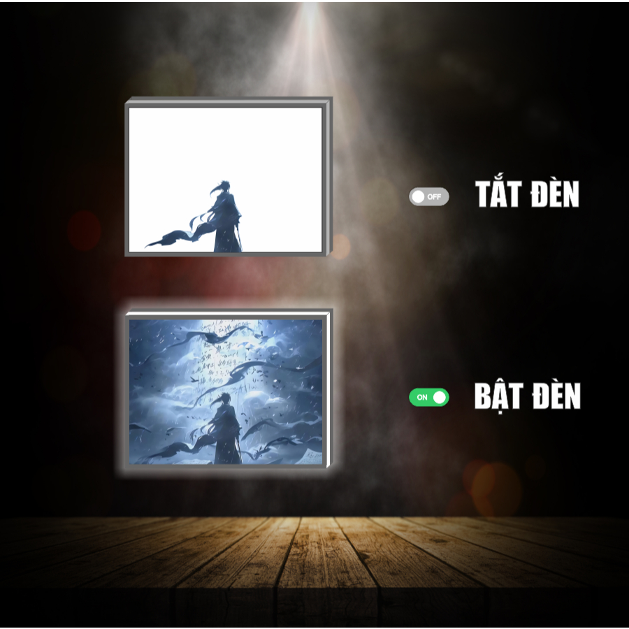 Tranh đèn led 3D đổi màu Kiếm Lai - Tranh đèn led 3D ANIME trang trí bàn làm việc, đèn ngủ