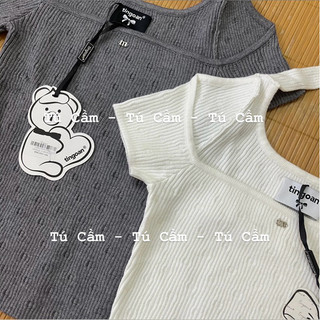 ÁO LEN NGẮN TAY CHOKER GISELLE TI NGOAN (NEWTAG)