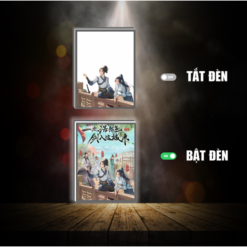 Tranh đèn led 3D đổi màu Kiếm Lai - Tranh đèn led 3D ANIME trang trí bàn làm việc, đèn ngủ