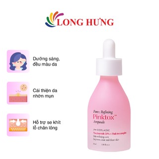 Tinh chất dưỡng da Derladie Pinktok Pore Refining Ampoule Niacinamide 20% + Arbutin 2% (30ml)