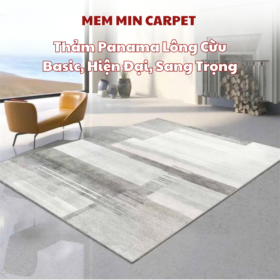 Thảm Panama Lông Cừu Cao Cấp Sang Trọng Họa tiết Sang Chảnh Làm Cho Ngôi Nhà Của Bạn Thêm Sắc Màu - MemMincarpet - THP49