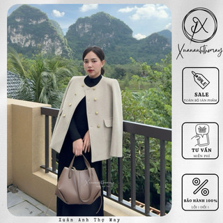 Áo khoác dạ cổ tròn túi ốp (66cm) - Xuananhthomay