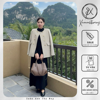 Áo khoác dạ cổ tròn túi ốp (66cm) - Xuananhthomay