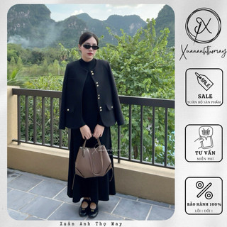 Áo khoác dạ hạt cúc đôi dáng ngắn (60cm) - Xuananhthomay
