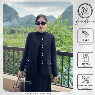Áo khoác dạ hạt cúc đôi dáng ngắn (60cm) - Xuananhthomay