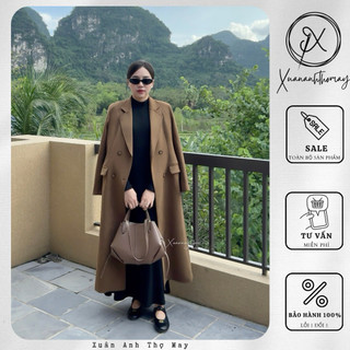 Áo mangto da lộn dáng dài (123cm) - Xuananhthomay