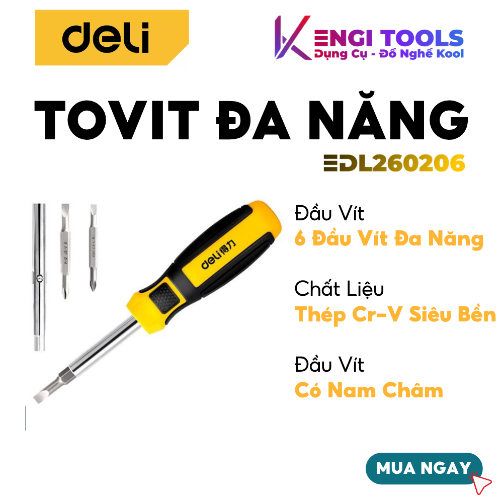 [Hàng Chính Hãng] Tovit Đa Năng 6 Chức Năng Deli EDL260206 - Chất Liệu ...
