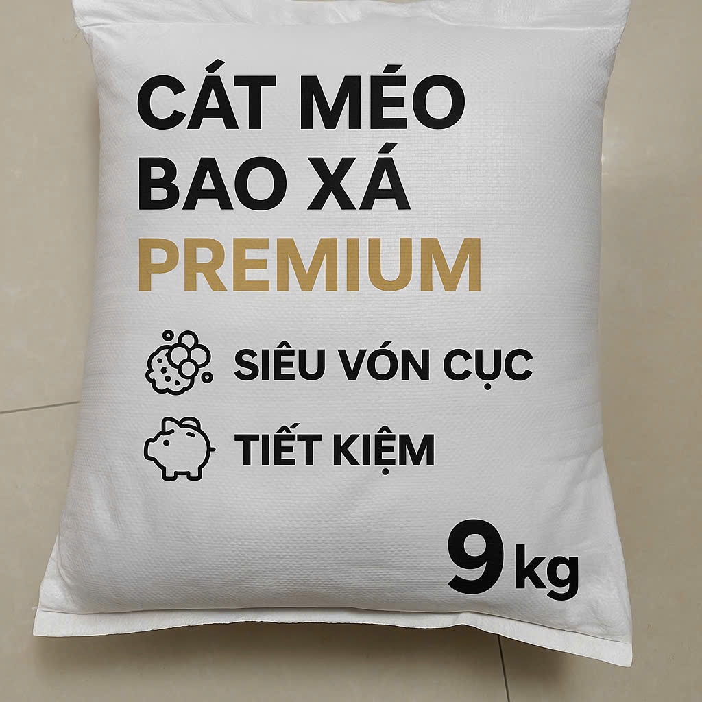 cát mèo bao xá premium, siêu siêu vón cục, khử mùi cực cao