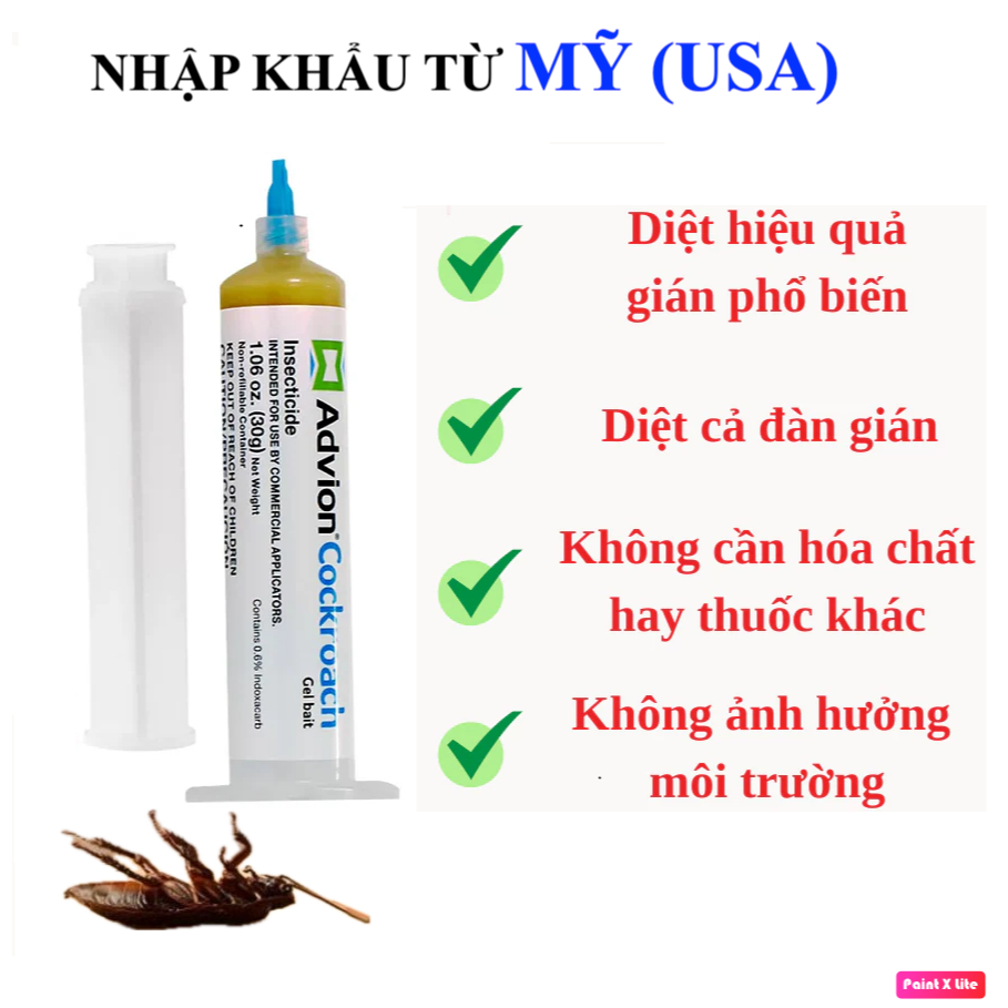 (Nhập khẩu từ Mỹ) GEL DIỆT GIÁN Advion-Cockroach 30g - diệt gián Đức ...