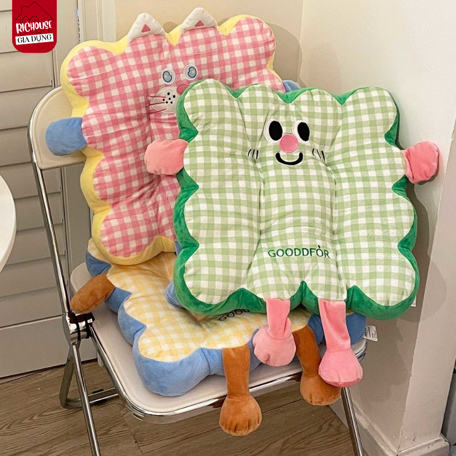Đệm Ngồi Gối Hình Thú Dễ Thương, Đệm Ghế Văn Phòng Sofa Xe Hơi Êm Ái