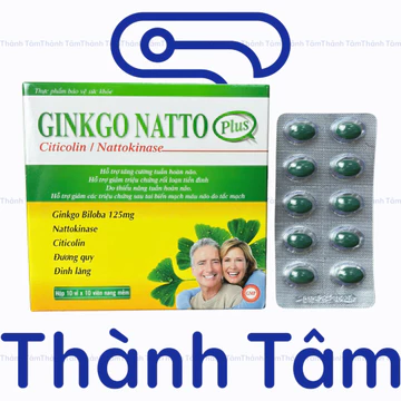 (Vàng) Viên uống GINKGO NATTO PLUS 125mg giúp tăng cường trí nhớ - Hộp 100 Viên