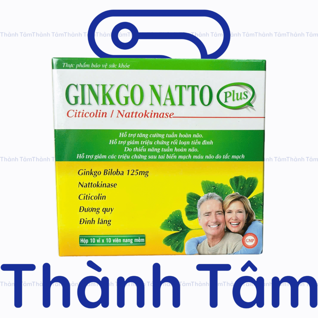 (Vàng) Viên uống GINKGO NATTO PLUS 125mg giúp tăng cường trí nhớ - Hộp 100 Viên