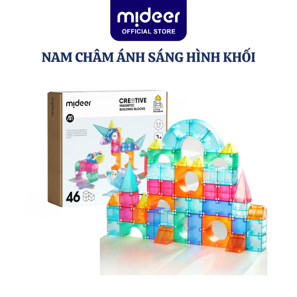 Đồ chơi nam châm ánh sáng hình khối Creative Magnetic Building Blocks