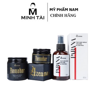 Sáp Vuốt Tóc Nam AZENMAN Remaker , Xịt tạo phồng Pre-styling Azenman Parana