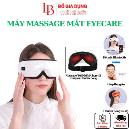 Máy massage mắt túi khí Therapy EYECARE, mát xa mắt giảm mỏi và quầng thâm, thư giãn có Bluetooth