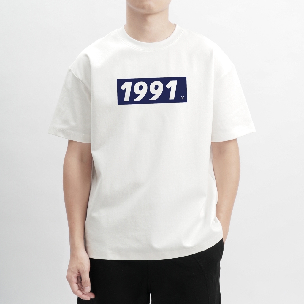 Áo thun Birth Year in năm sinh theo yêu cầu 1975-1989 100% cotton 40-100kg form suông Unisex Basetee