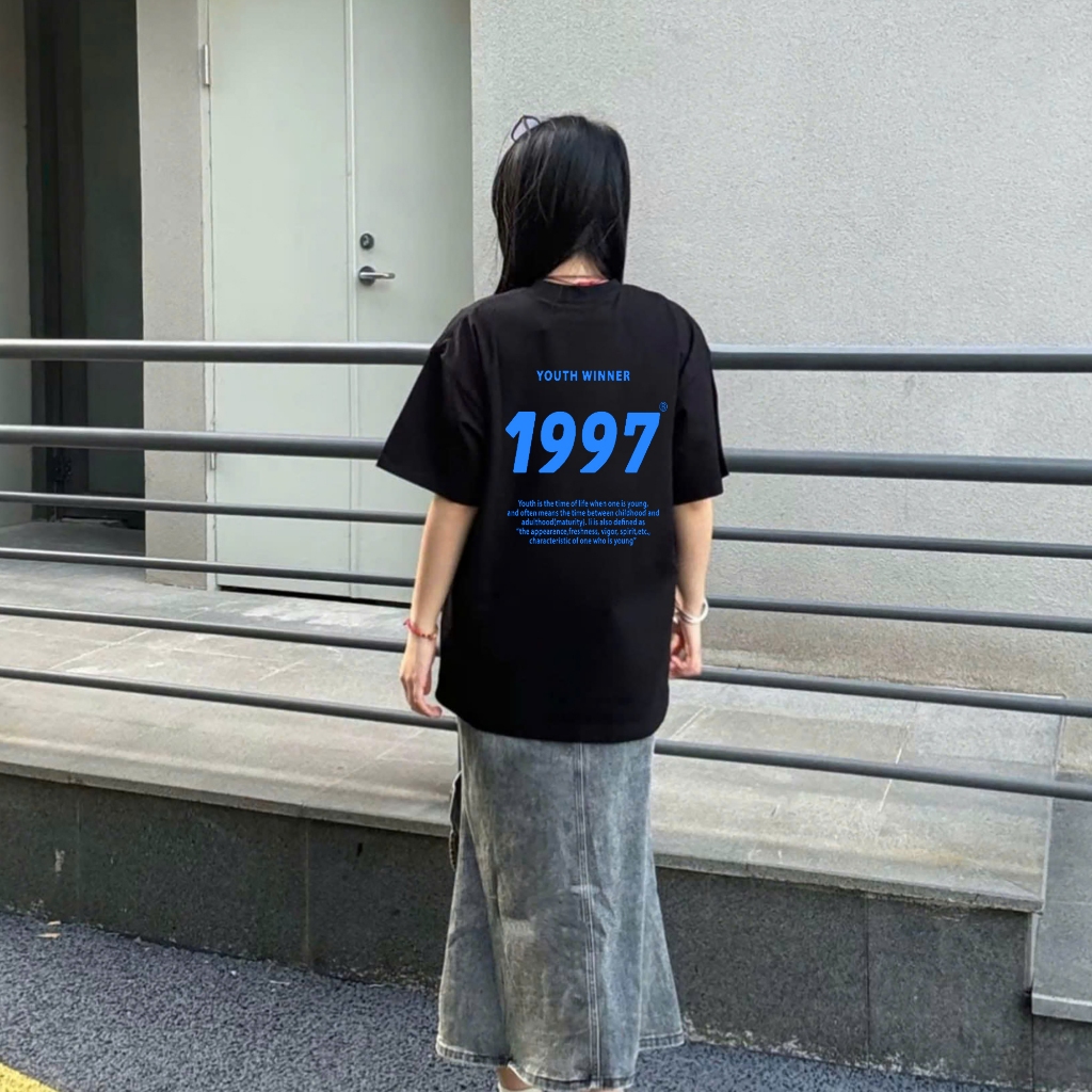Áo thun Birth Year in năm sinh theo yêu cầu 1975-1989 100% cotton 40-100kg form suông Unisex Basetee