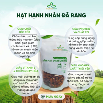 Hạnh Nhân Ăn Liền Sức Khỏe Xanh – Hàng chính hãng Mỹ -Giàu Chất Xơ -Chất Béo Tốt -Thực Dưỡng Healthy