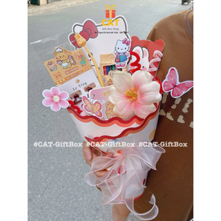 🌸 Bó Quà Hello Kitty – Quà Tặng Dễ Thương Cho Bé Gái / Sinh Nhật / 20-10 🌸, Quà tặng bó hoa nhỏ xinh, gấu hello kitty