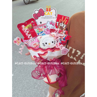 🌸 Bó Quà Hello Kitty – Quà Tặng Dễ Thương Cho Bé Gái / Sinh Nhật / 20-10 🌸, Quà tặng bó hoa nhỏ xinh, gấu hello kitty