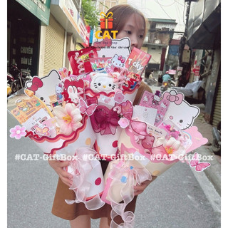 🌸 Bó Quà Hello Kitty – Quà Tặng Dễ Thương Cho Bé Gái / Sinh Nhật / 20-10 🌸, Quà tặng bó hoa nhỏ xinh, gấu hello kitty