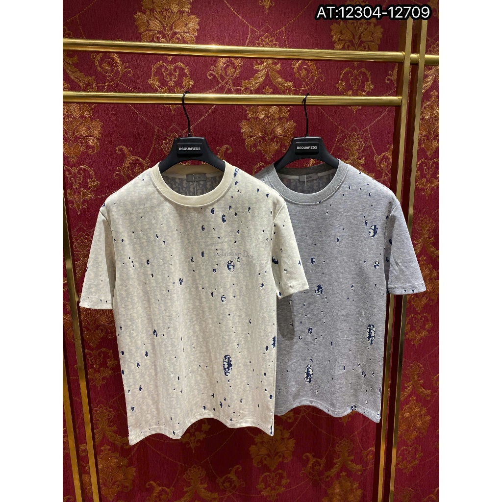 ÁO thun nam cổ tròn họa tiết thêu tay ngắn phong cách trẻ trung chuẩn from